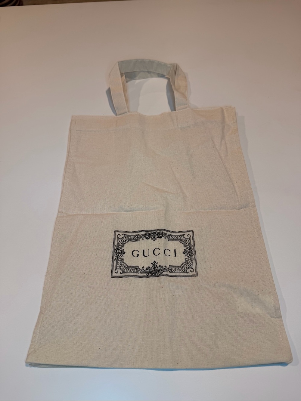 Authentic Gucci Mini Cotton Canvas Tote Bag Reusable Dust Bag 14"x10"